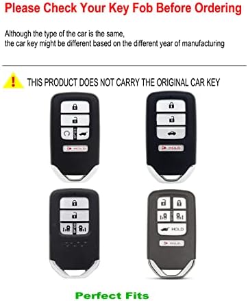 за Honda Калъф-ключодържател Smart Key Case Титуляр, който е Съвместим с Accord CRV Ridgeline Pilot Civic Odyssey (JHD-Сребрист)