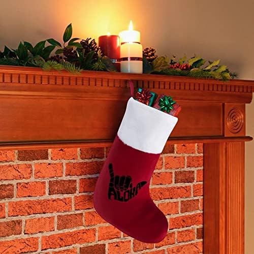 Aloha Hand Хавай Коледни Окачени чорапи Чорапи за Коледно Камина Празничен Начало Декор
