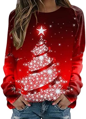 Графични блузи, Прекрасни Върхове, Модерен Пуловер с дълъг ръкав и кръгло деколте, Коледни Качулки, Свободна Жена Hoody