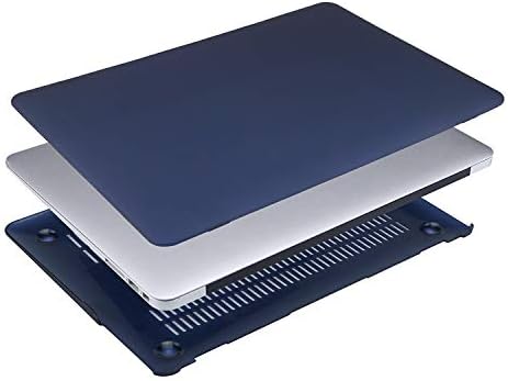 Пластмасов Твърд калъф MOSISO и корица клавиатура е Съвместима само с MacBook Air 11 инча (модел: A1370 и A1465), тъмно син