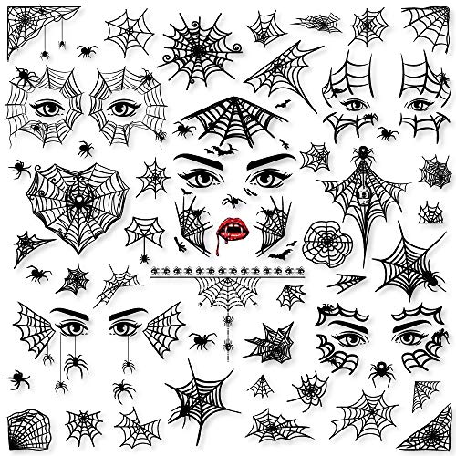 Konsait 65 БР. Татуировката на Лицето на Паяк на Хелоуин, Паяжини, паякообразни Мрежа, Временни Татуировки -