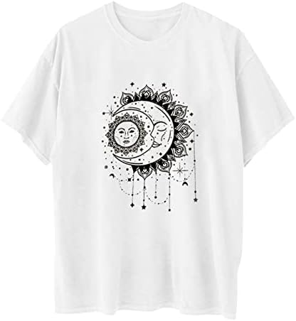 Есенно Лятна Риза за Дами 2023 Г., Модни Памучен Тениска с Кръгло Деколте и Къс Ръкав, Графична Тениска GB GB