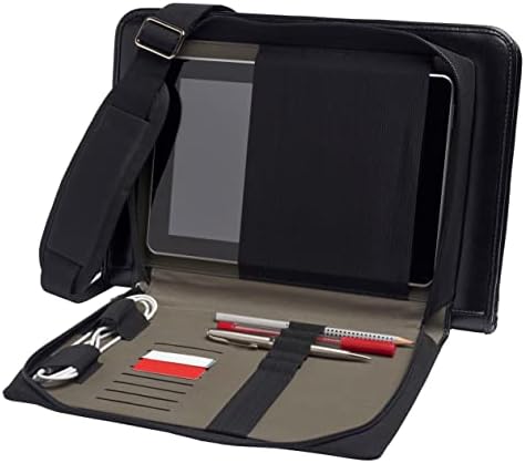 Черен кожен калъф-месинджър за лаптоп Broonel - Съвместима с HP Envy 13-aq0003na 13,3 инча