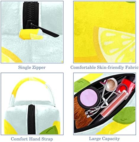 TBOUOBT козметични чанти, козметични чанти за жени, Малки Пътни Чанти за Грим, летни лимонови плодове