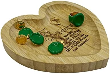 Дървен Поднос с Гравиран във формата на сърце на 5 години, Wooden Подарък за 5-тата Годишнина от сватбата за съпруг