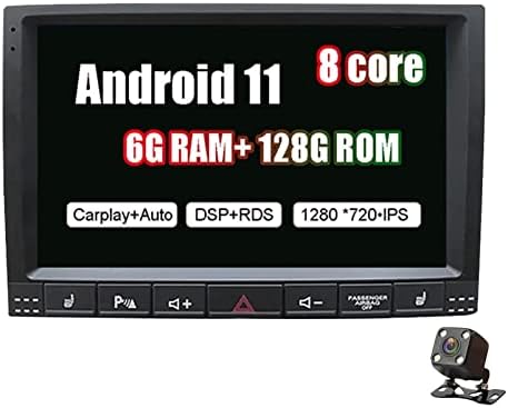 PLOKM Кола Стерео Android 11 9 инча Главното устройство за VW Touareg 2002-2012 Авто Аудио и Видео Радио Поддържа DSP DAB + WiFi Автомобилен FM радио с RDS, Bluetooth камера за обратно виждане