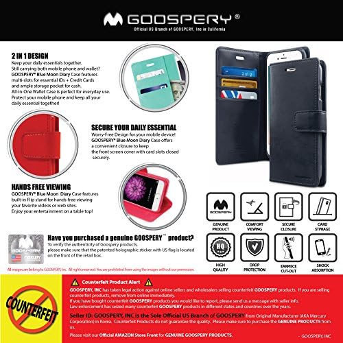 Чанта-портфейл Goospery Bluemoon, предназначен за iPhone SE 2022 / iPhone 7,8 / iPhone SE 2020, една чанта-портфейл от