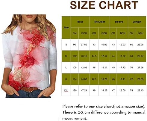 Риза с 3/4 ръкав за Жени, Дамски Ежедневни Блузи 2023, Летни Тениски с Флорални Принтом в Ретро стил, Свободни Тениски