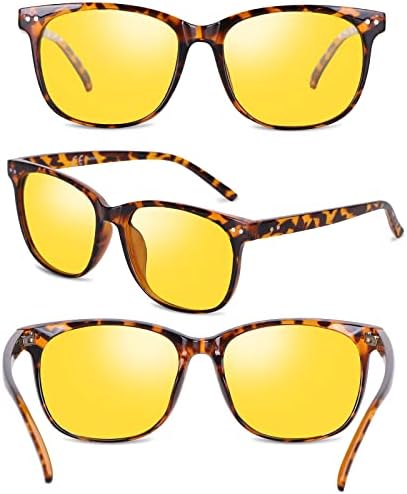 Очила за Нощно Виждане Kelinln За Шофиране, Поляризирани, с Антирефлексно покритие, HD Жълти Цветни Очила за Жени и Мъже