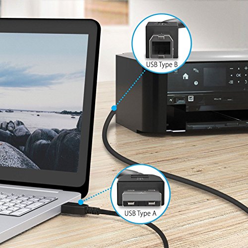 PwrON 6 фута USB-Кабел за трансфер на данни с КОМПЮТЪР-Кабел за Plustek OpticFilm 7200 7200i 8100 Скенер на Слайдове и филми