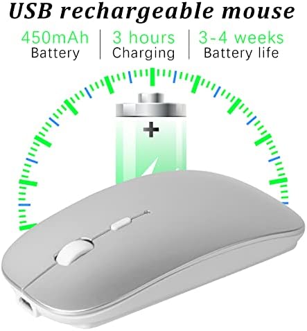 AE WISH ANEWISH Акумулаторни Тънки мишката Bluetooth Мишка за лаптоп/iPad/ iPhone/ Mac/ Android КОМПЮТЪР, Безжична