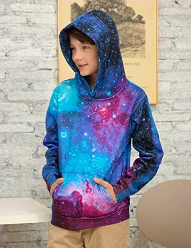 UNICOMIDEA/ Пуловер с 3D Принтом за Момчета и Момичета, Hoody, Детски Блузи с качулка и джоб за деца от 6 до 16 години
