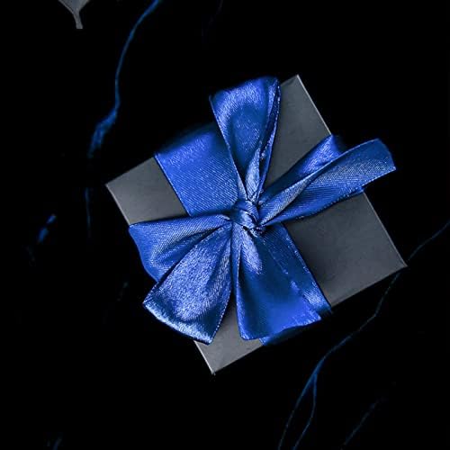 Сатен лента 2 Инча 25 Ярда, Синя Панделка за Опаковане на подаръци, Занаяти, Подаръци, Рязане, Шиене, Коледна Украса на Сватбени партита