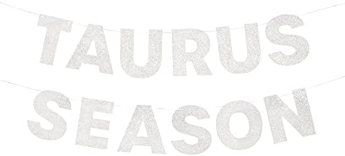 xo, Fetti Taurus Season Парти по случай рождения Ден на Сребърен Блестящ Банер - 5 Фута | Зодиакалните Знаци Телец,