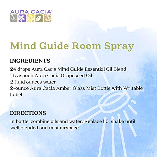 Смес от етерични масла Aura Cacia Mind Guide | ГХ / МС Проверени за чистота | 15 ml (0,5 течни унции)