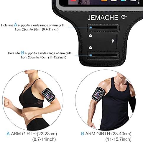 iPhone 8 Plus, Превръзка на ръката 7 Plus с притежателя на Airpods Pro, Превръзка на ръката за тренировки във фитнеса JEMACHE
