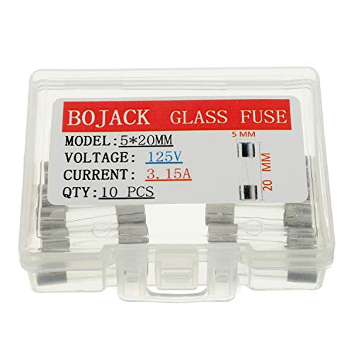 Предпазители BOJACK 5x20 mm 3,15 А 3,15 А 125 125 Волта, 0,2x0,78 инча F3.15AL125V от быстроразъемного стъкло (опаковка