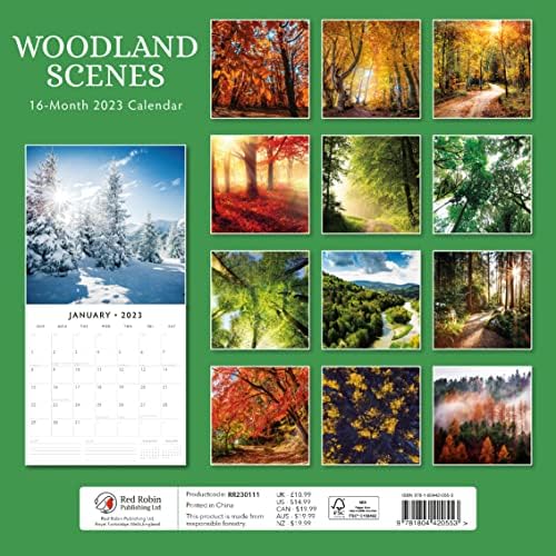 Месечен Стенен календар Горски сцени 2023 от Red Robin Calendars 12 x 12
