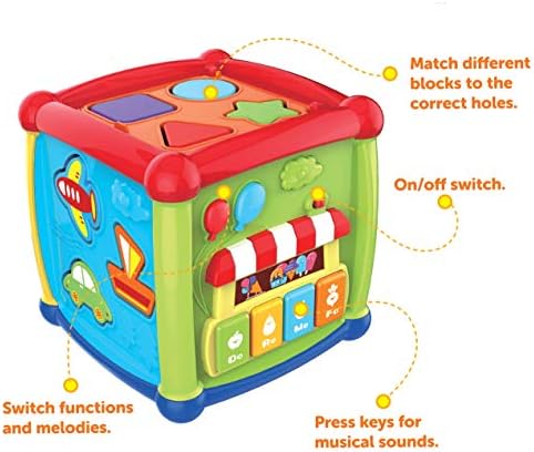 JOYIN Център на Детската Активност Мига Набор от Детски Играчки, с Сортирането по Форма И Цвят Азбука Куб