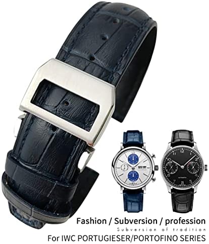 NDJQY 20 мм и 21 мм, 22 мм и Каишка за часовник от телешка кожа Замяна за часовници IWC Portugieser Porotfino Family