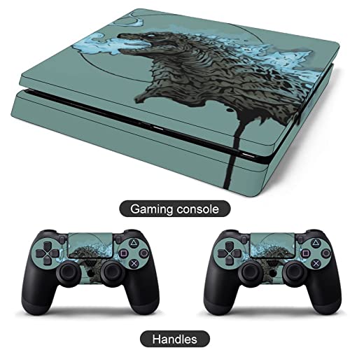 God-zilla Набор от защитни стикери за PlayStation 4 от 5 теми, цялостна защита, стикер от PVC Лесно се поставя.