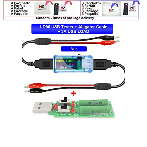 13 в 1 USB Тестер за Постоянен ток, Цифров Волтметър амперметър Измерване на Напрежение, Ток, Амперметър Детектор Power Bank Индикатор Зарядно Устройство, кабел LAdd Alligator