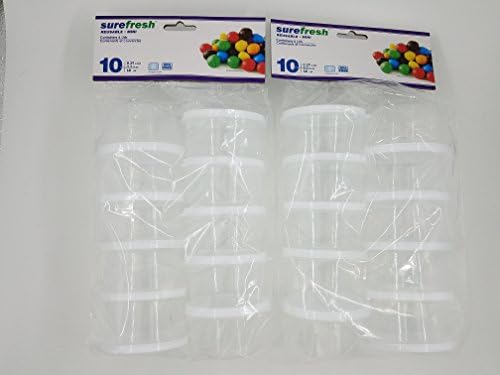 Мини-Кръгли Контейнери за съхранение на Sure Fresh, 2 опаковки по 20 броя, Кръгли
