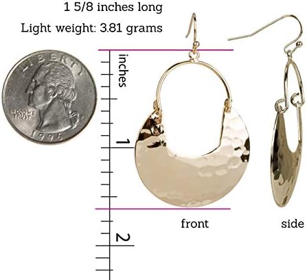 Сребърни обеци с кованым полумесец SPUNKYsoul от злато или Сребро за жени
