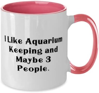 Харесва ми съдържа аквариум и, може би 3-ма Човека. Оцветен Чаша с 11 грама, Подарък За Аквариум, Лъскава Чаша За Приятели