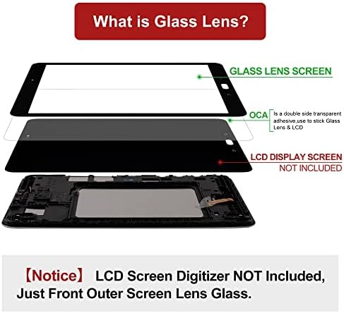 Замяна на обектива на външния панел от стъкло предна екрана SWARK + ЗЗД Съвместимост с Samsung Galaxy Tab S6 Lite 10,4 инча SM-P615, SM-P610 (без LCD екран и сензорен таблет) с комплект за рем?
