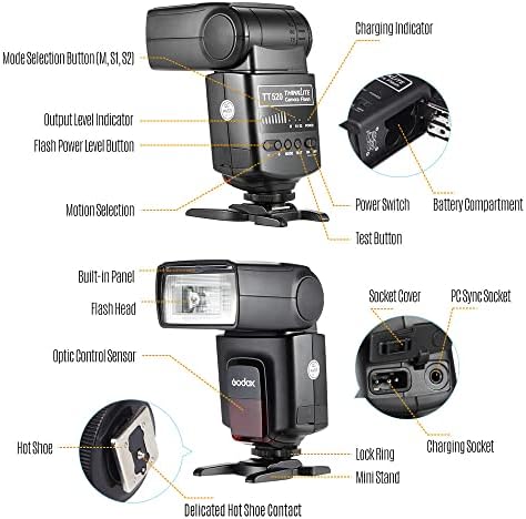 GODOX tt520ⅱ Универсална Вградена Електронна светкавица Speedlite + AT-16 2.4 G Безжична Триггерный Предавател Номер Ръководства 33 Режим S1 S2 Заместител на Canon, Nikon, Pentax