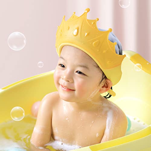 сигурна шапка за къпане с шампоан за душ: предмети от първа необходимост за къпане на новородени, мека шапка с регулируема козирка, детска короната за къпане, водоу?