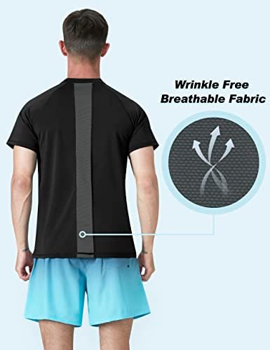 Мъжка Риза за плуване, бързо съхнещи Ризи за защита От Акне UPF 50 +, Слънчеви Тениски с Къс Ръкав За Риболов, Плажни Ризи