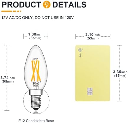 Led лампи с ниско напрежение TOKCON 12V-Мек топъл бял 2700K (Само за 12-24 vdc/12 vac)-4 W E12 B11 12-Вольтовые свещи и 2 W E26 12-вольтовые ламповые лампи