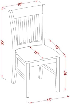 Столове за трапезария East West Furniture NFC-OAK-C, седалка с възглавница