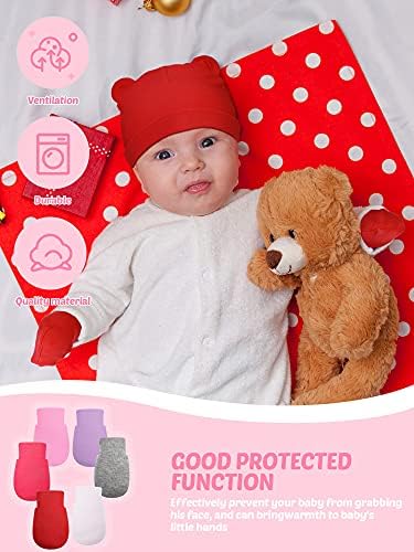 12 Комплекти от Памучен Болнични шапки за еднократна употреба за Новородени, Ръкавици, Детска Шапчица, Обикновена Детска