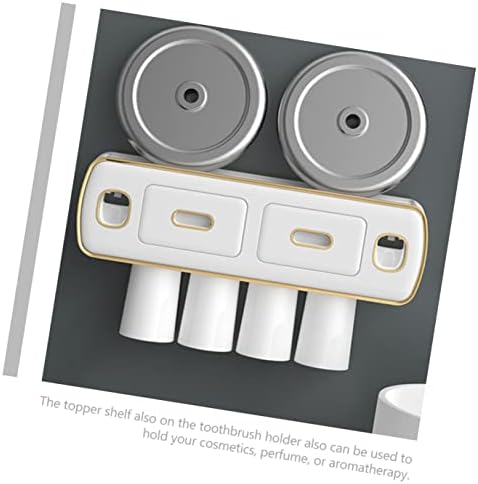Zerodeko 1 Комплект Бели Притежателите Просторен Магнитен Държач за Баня за Автоматично Съхранение на Четка за Зъби Органайзер Чаша за Паста за зъби, Голям Разтегателе