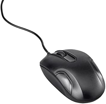 Студентски мишката Monoprice Basic с резолюция 1000 dpi - Черна, Съвместима с хромбуками Windows, Mac | идеален за