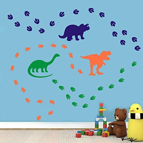 Креативни Стикери за стени с Динозавром, Направи си сам, Очарователни Животни, Отпечатъци от Лапите на Динозавър, Стикер