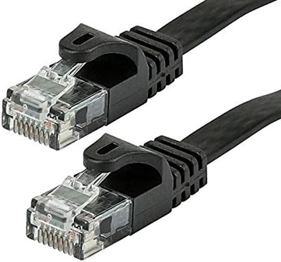 Свързване на Ethernet кабел Monoprice Плосък Cat6 - 0,5 Метра - Черно, Без довършителни RJ-45, Плосък, 550 Mhz, UTP, Чисти