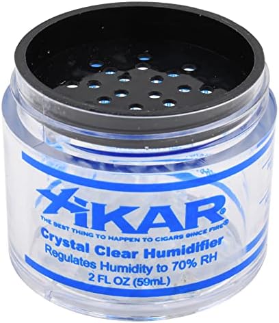Овлажнител на въздуха Xikar Crystal, услуга срок до 90 дни, за многократна употреба, Кристали се разширяват, Осигурява идеална влажност на въздуха 70%, банката обем 2 ет. унци