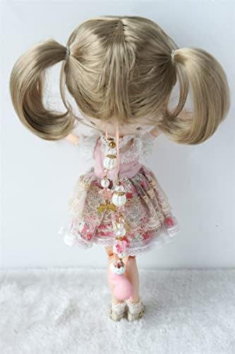 Jusuns QBaby Куклени Перуки JD254 с Дължина 9-10 см 23-25 см с две опашки от Синтетични Мохера BJD Hair (Пепеляво