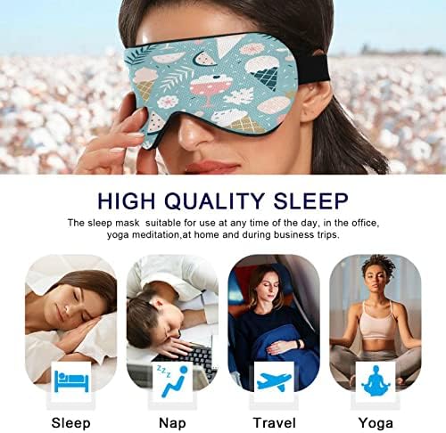 Маска за очи xigua Ice Cream Sleeping Eyes Mask с Регулируема Каишка, Дишаща Затемняющая Удобна Маска за Очи за
