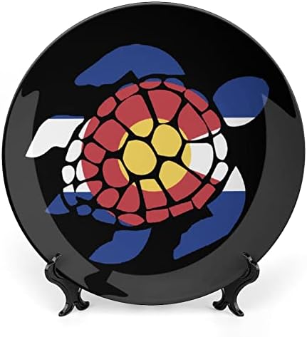 Костенурка Флаг на щата Колорадо Подвесная Керамична Декоративна Чиния с Поставка За дисплея на Индивидуални Сватбени Подаръци
