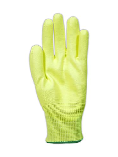 Ръкавици MAGID GPD545HV8 D-ROC от смес от HPPE с изкуствена трева за дланите, Размер 8, в ярко жълт цвят (12 чифта)
