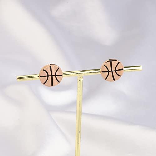 SEIRAA Баскетболни Обеци Спортен Топката Обеци-Карамфил Баскетболни Украса за баба Баскетбол Подарък Фен на Баскетболист