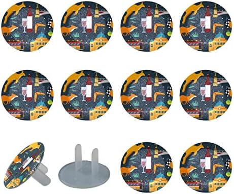 Капачки за контакти (12 броя в опаковка), Сигурните Защитни Устройства за електрически свещи, Декоративни Капачки за вилици Home Kangaroo Melbourne Elements