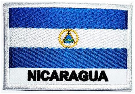 Салфетки Плюс 3шт. 1.7X2.6 инча. Държава Нашивка с Флага Никарагуа Ленти с Националния Флаг за Костюми Направи си сам,