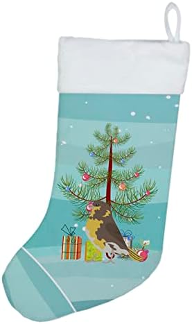 Съкровищата на Каролина CK4485CS Испанското Канарче весела Коледа Коледни Чорапи, Чорапи За Висящи пред Камината, Коледен