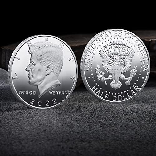 Нов Тип 2022 Президентът на САЩ Кенеди Черен Цвят Възпоменателни монети на САЩ Challenge Coin Колекционерски монети Кенеди (Сребро)